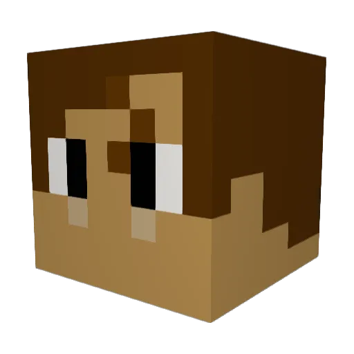 GreenSky Minecraft avatar head, 3D render