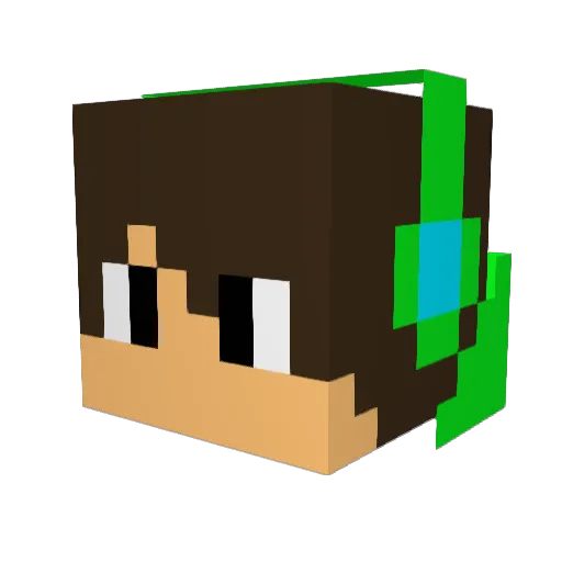 GreenSweater21 Minecraft avatar head, 3D render