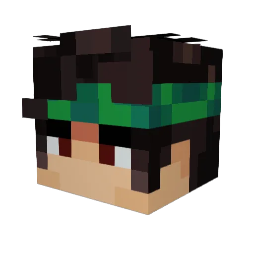 GreenSwing Minecraft avatar head, 3D render