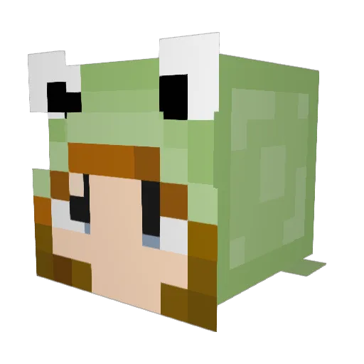 GreenTea221 Minecraft avatar head, 3D render