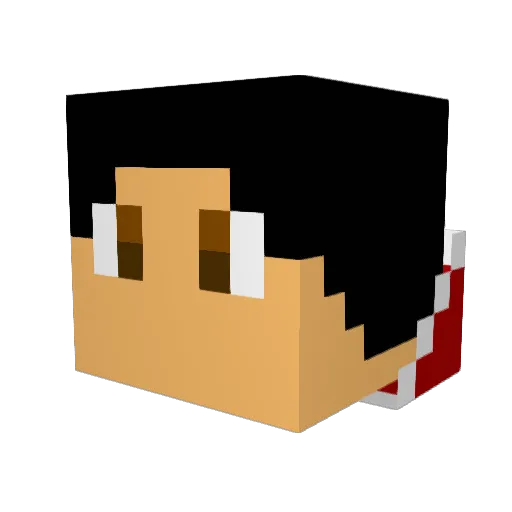 GreenThunderXD Minecraft avatar head, 3D render