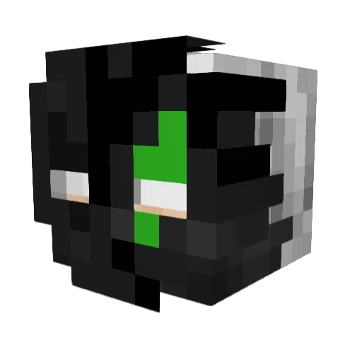 GreenTijger Minecraft avatar head, 3D render