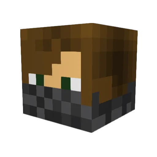 GreenTrains Minecraft avatar head, 3D render