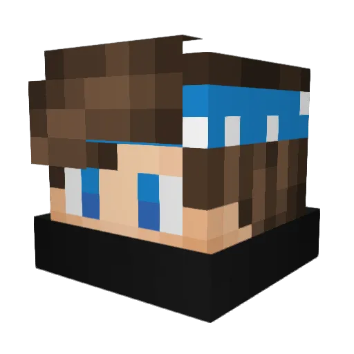 GreenTriz Minecraft avatar head, 3D render