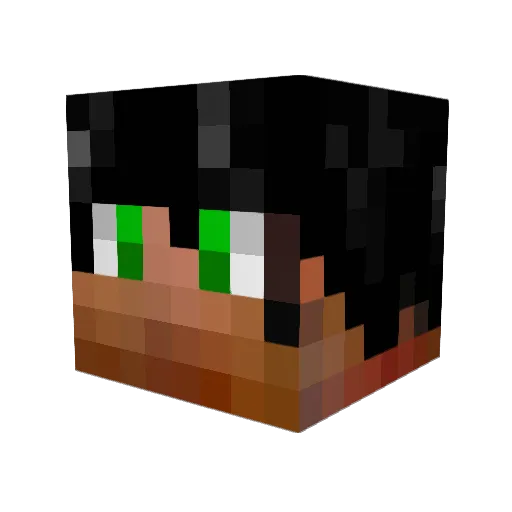 GreenWolfTV Minecraft avatar head, 3D render