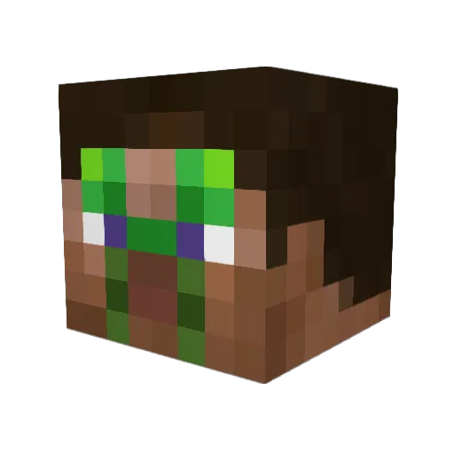 Green_Can Minecraft avatar head, 3D render