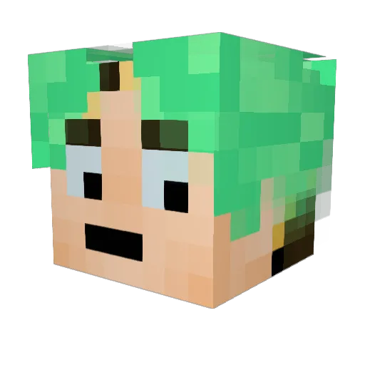 Green_Circut Minecraft avatar head, 3D render