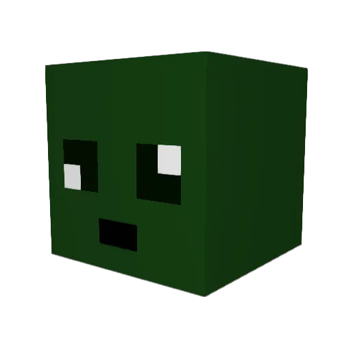 Green_G3287 Minecraft avatar head, 3D render