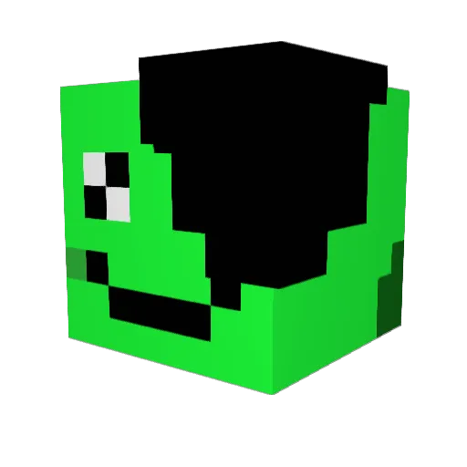 Green_Minecraft Minecraft avatar head, 3D render