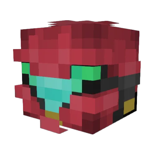 Green_Top3 Minecraft avatar head, 3D render