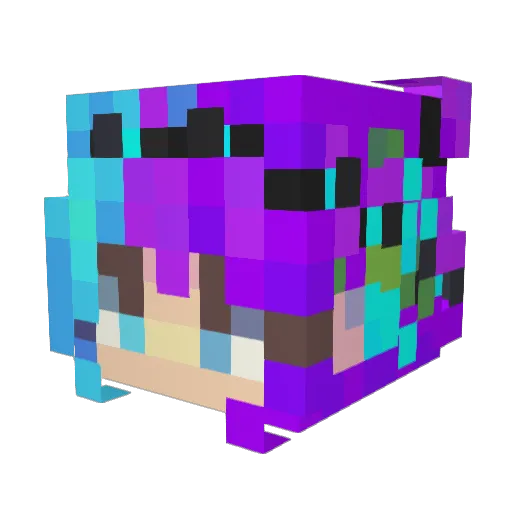 Green______tea Minecraft avatar head, 3D render
