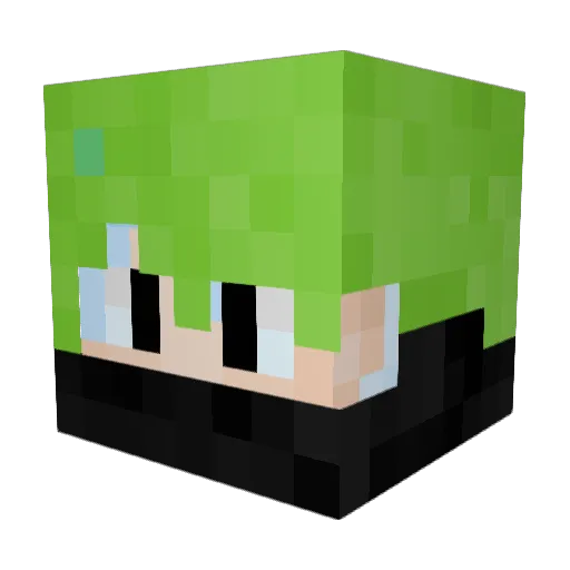 Greenboy9 Minecraft avatar head, 3D render