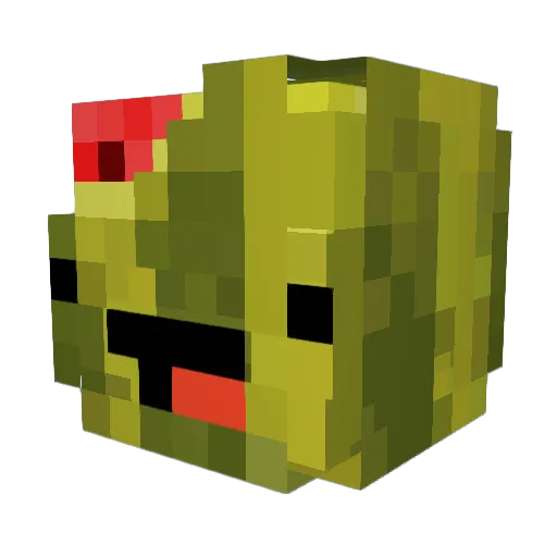 Greencrush Minecraft avatar head, 3D render