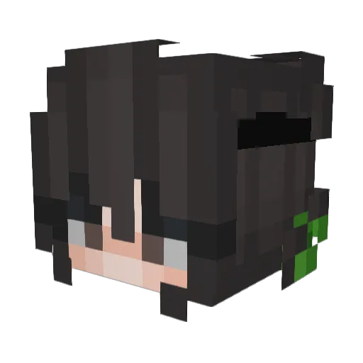 Greencutie Minecraft avatar head, 3D render