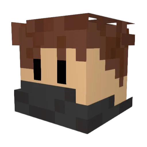 Greendfr Minecraft avatar head, 3D render