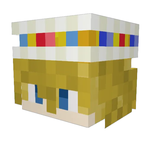 Greenedo Minecraft avatar head, 3D render