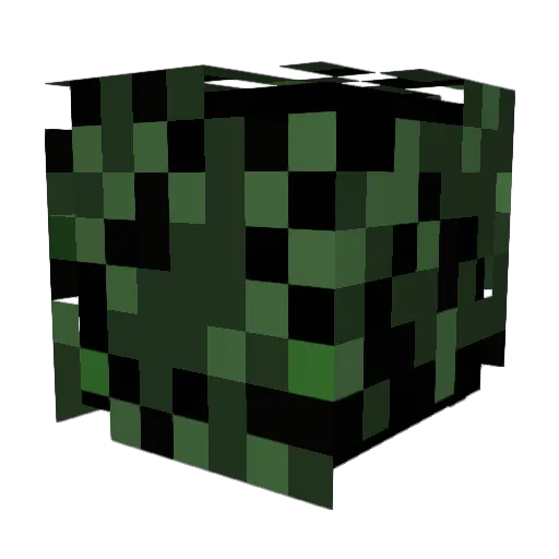 Greenery Minecraft avatar head, 3D render