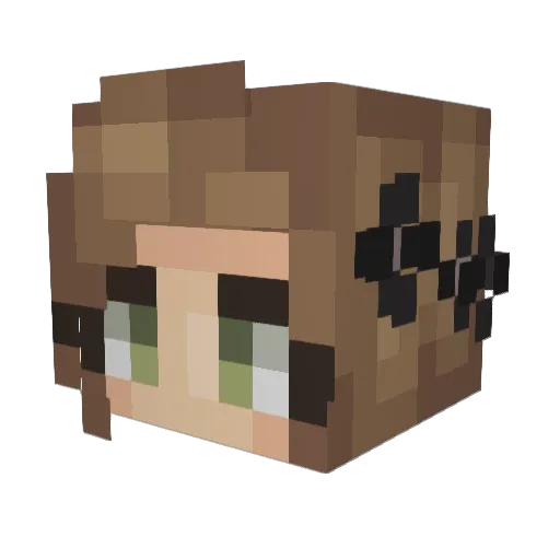 Greenest Minecraft avatar head, 3D render