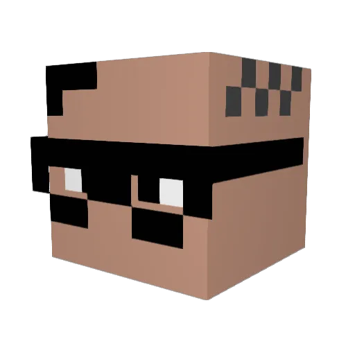 Greeneyedbird Minecraft avatar head, 3D render