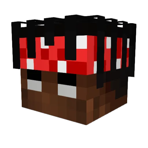Greeneyy Minecraft avatar head, 3D render