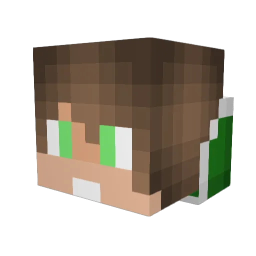 Greengamer0 Minecraft avatar head, 3D render