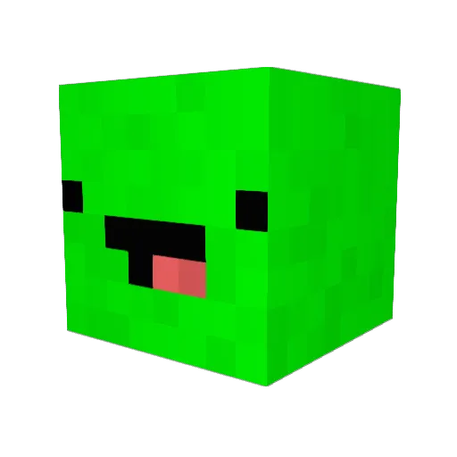 Greenhed Minecraft avatar head, 3D render