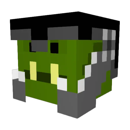 GreenishTroll Minecraft avatar head, 3D render