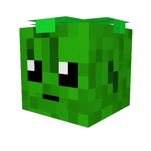 Greenitch Minecraft avatar head, 3D render