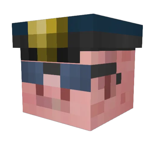 Greenjerps Minecraft avatar head, 3D render