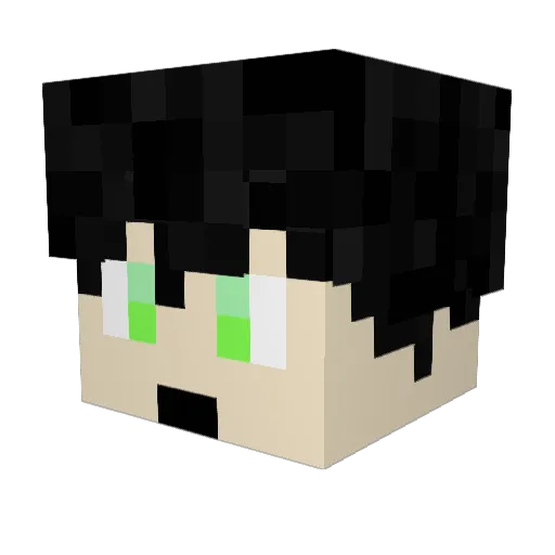 GreenlRupee Minecraft avatar head, 3D render