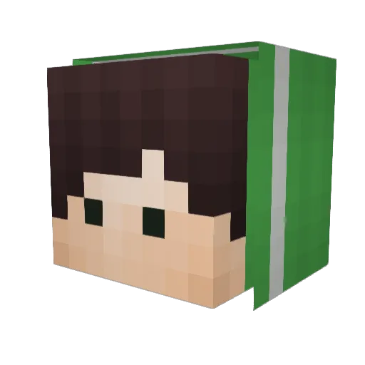 GreenlyyZ Minecraft avatar head, 3D render