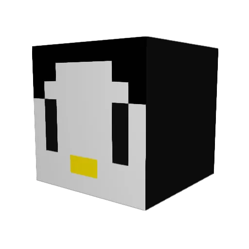 Greenming Minecraft avatar head, 3D render