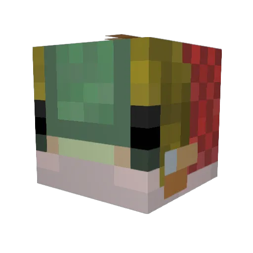 Greenorbs2 Minecraft avatar head, 3D render