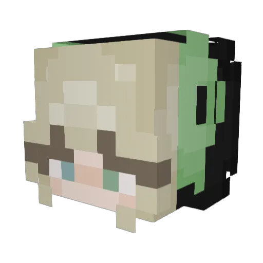 Greenpiggg Minecraft avatar head, 3D render