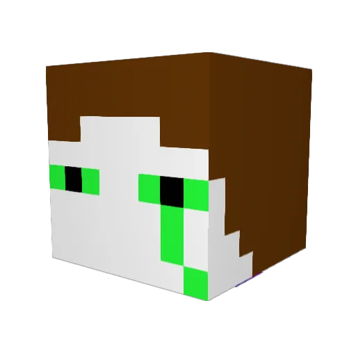 GreensmileyLP Minecraft avatar head, 3D render