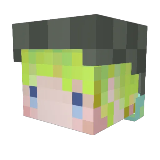 Greensponge77 Minecraft avatar head, 3D render