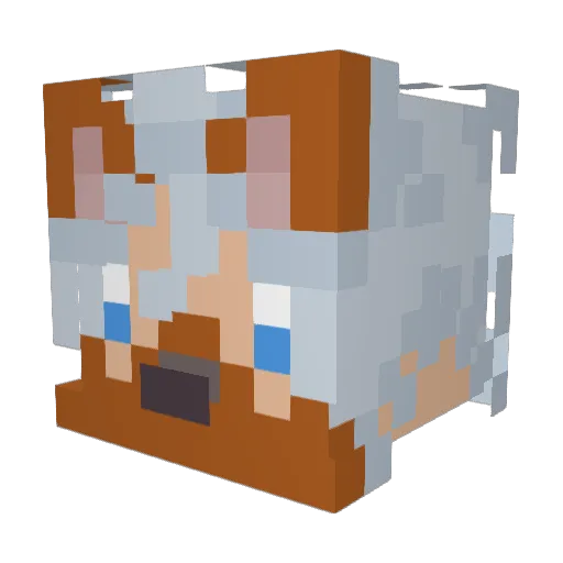 Greentinsel Minecraft avatar head, 3D render