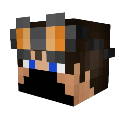 Greentop2 Minecraft avatar head, 3D render