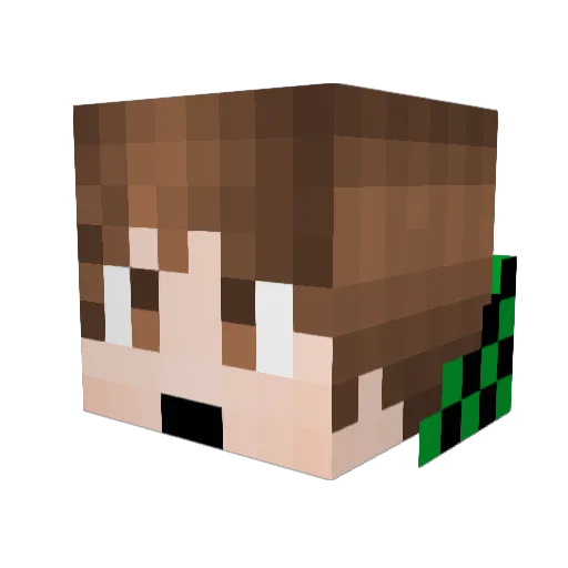 Greenwell Minecraft avatar head, 3D render