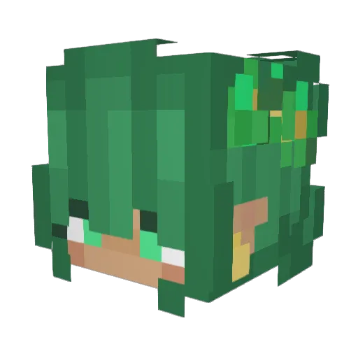 GreenyBerry Minecraft avatar head, 3D render