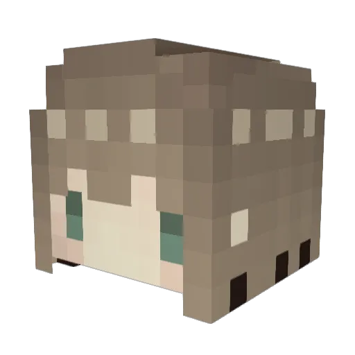 Greetel Minecraft avatar head, 3D render