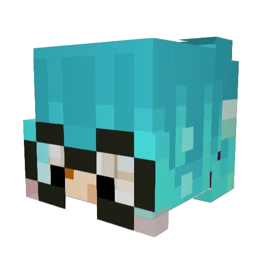 Greevee Minecraft avatar head, 3D render