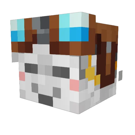 Greexey Minecraft avatar head, 3D render
