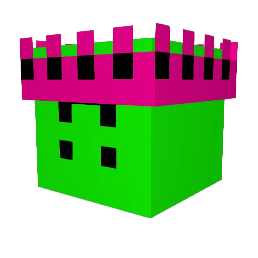 Greezy Minecraft avatar head, 3D render