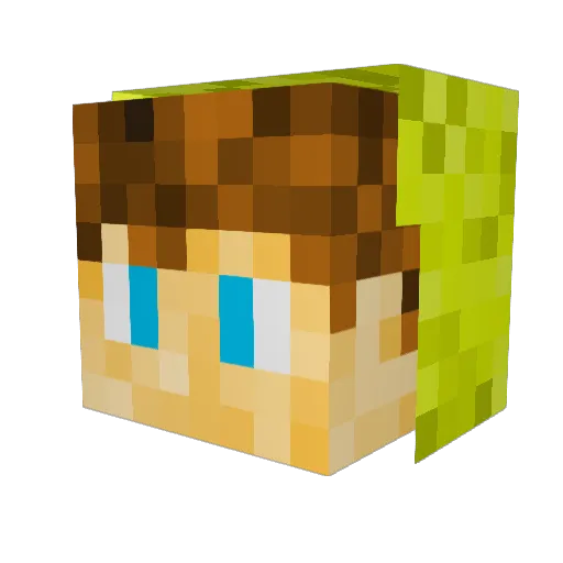 Grefive Minecraft avatar head, 3D render