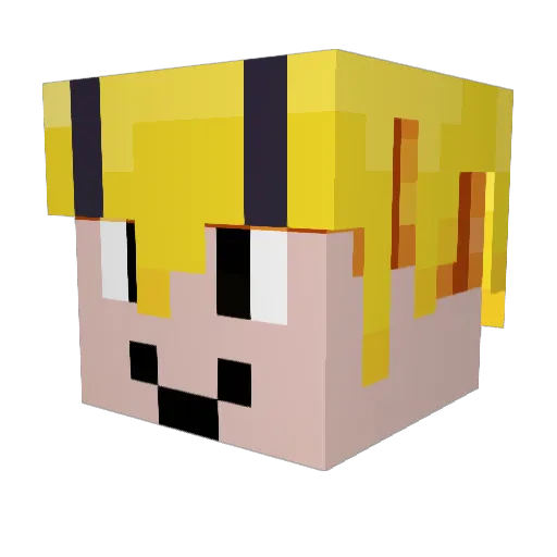 Grefter Minecraft avatar head, 3D render