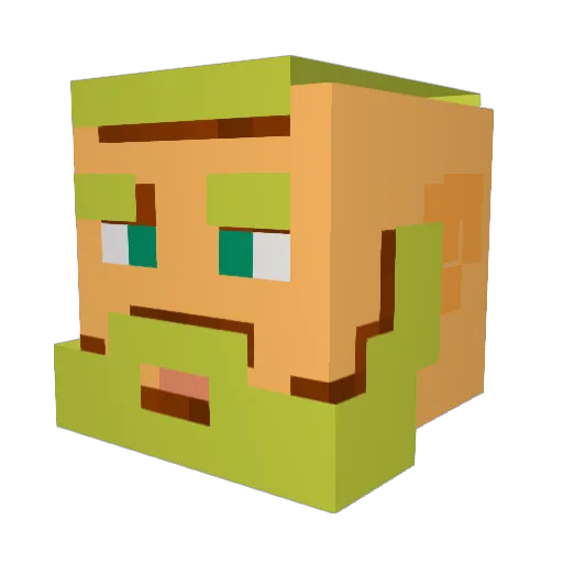 Gregandalf Minecraft avatar head, 3D render