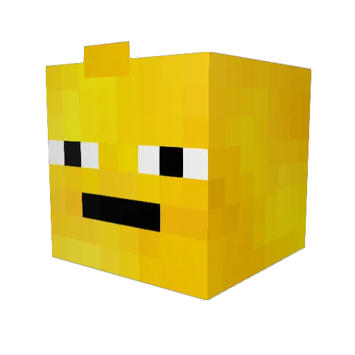Greglike Minecraft avatar head, 3D render
