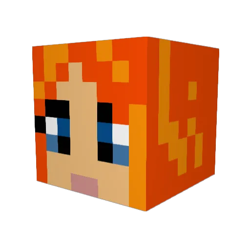 GregoryBean Minecraft avatar head, 3D render