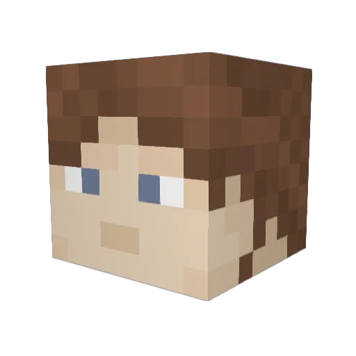 Gregorythehuman_ Minecraft avatar head, 3D render